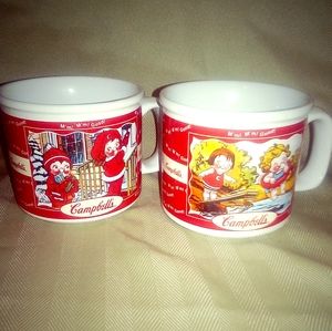 Pair of Vintage Campbell's Soup Ceramic Mugs 2000